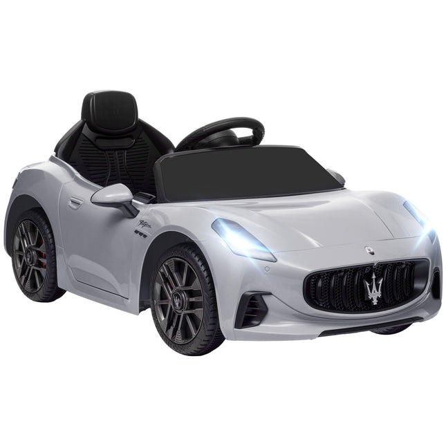 12V Kids Electric Car with LED Lights, Music, Grey