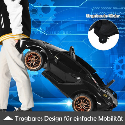 12V Kids Electric Car with Remote, Black, 108x64x41 cm