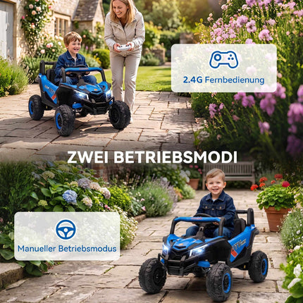12V Kids Electric Car with Remote, Blue, Ages 3-5