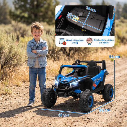 12V Kids Electric Car with Remote, Blue, Ages 3-5