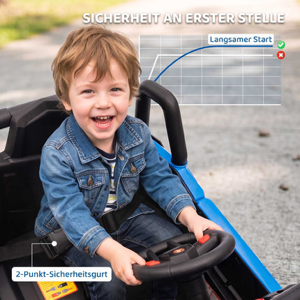 12V Kids Electric Car with Remote, Blue, Ages 3-5