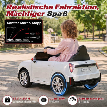 12V Kids Electric Car with Remote, LED Lights, Soft Start