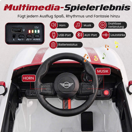12V Kids Electric Car with Remote, LED Lights, Soft Start
