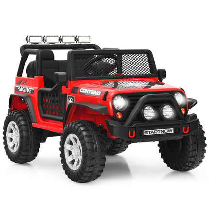 12V Kids Electric Car with Remote, Lights, Music, Red