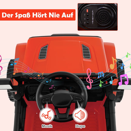 12V Kids Electric Car with Remote, Music, LED Lights