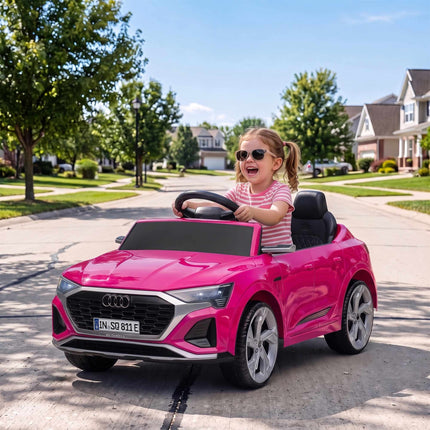 12V Kids Electric Car with Remote, Pink, Audi Design