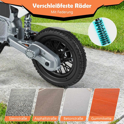 12V Kids Electric Motorcycle with Removable Training Wheels