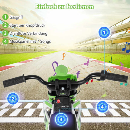 12V Kids Electric Motorcycle with Removable Training Wheels