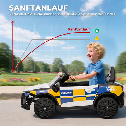 12V Kids Electric Police Car with Remote, Siren, Lights