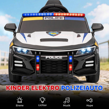12V Kids Electric Police Car with Remote, Siren, Lights