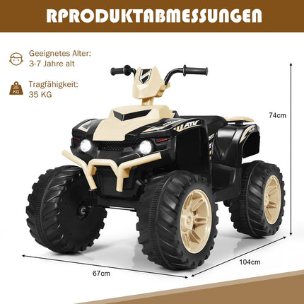 12V Kids Electric Quad with Music & Headlights, Yellow