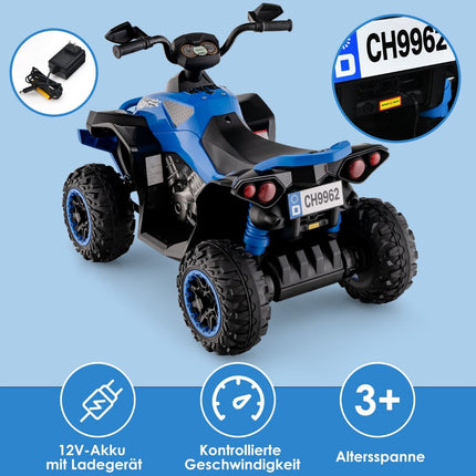 12V Kids Electric Quad with Music, Horn, LED Lights