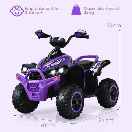 12V Kids Electric Quad with Music, Horn, LED Lights