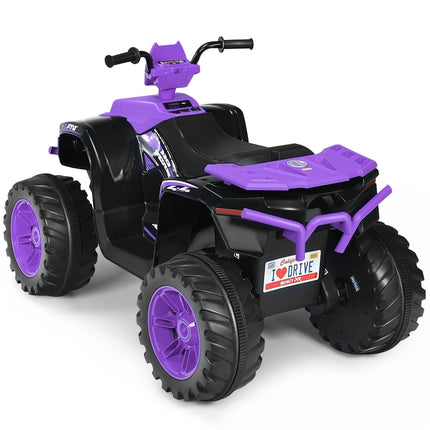 12V Kids Electric Quad with Music & Lights, Purple