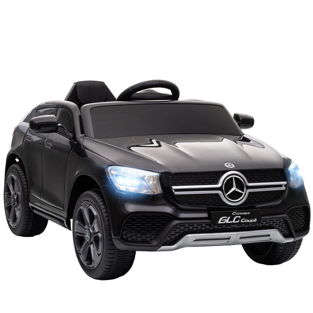 12V Kids Electric Ride-On Car, Remote, LED, Music, Black