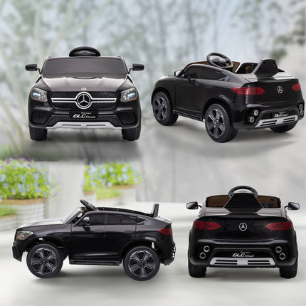 12V Kids Electric Ride-On Car, Remote, LED, Music, Black