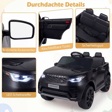 12V Kids Electric Ride On Car, Remote, LED, Music, Black
