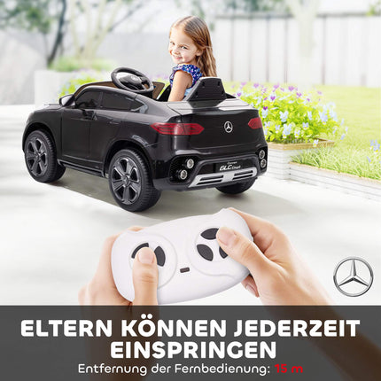 12V Kids Electric Ride-On Car, Remote, LED, Music, Black