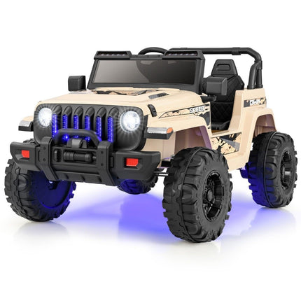12V Kids Electric Ride-On Car with Remote & MP3, Khaki
