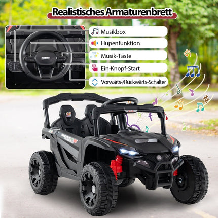 12V Kids Electric UTV Truck with Remote Control, Black