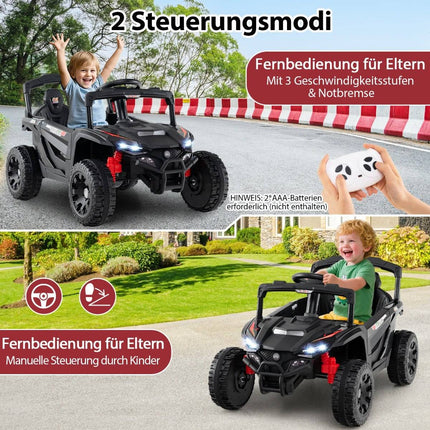 12V Kids Electric UTV Truck with Remote Control, Black