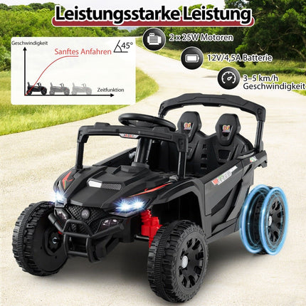 12V Kids Electric UTV Truck with Remote Control, Black