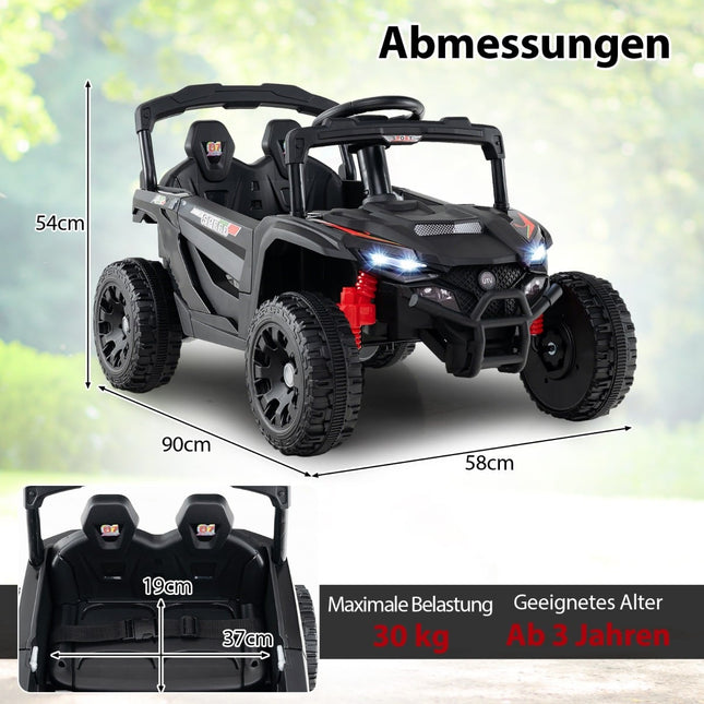 12V Kids Electric UTV Truck with Remote Control, Black