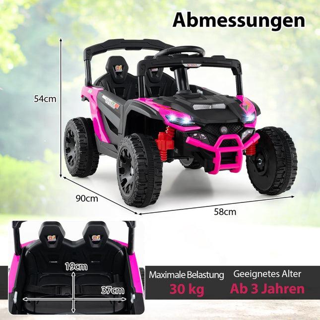 12V Kids Electric UTV Truck with Remote Control, Pink