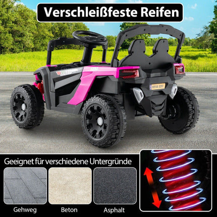 12V Kids Electric UTV Truck with Remote Control, Pink