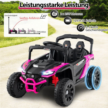 12V Kids Electric UTV Truck with Remote Control, Pink