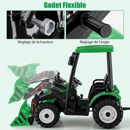 12V Kids Ride-On Tractor With Trailer, Shovel, Remote Control