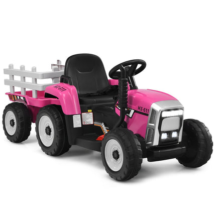 12V Kids Ride-On Tractor with Trailer, Remote Control