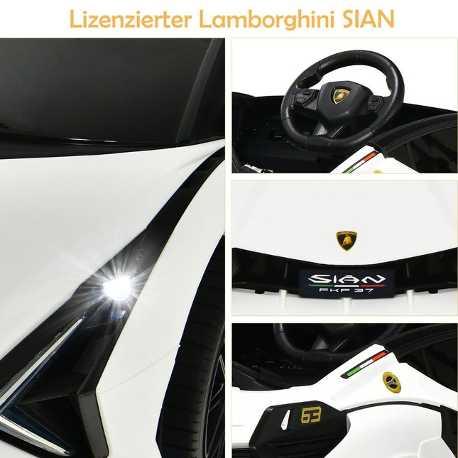 12V Lamborghini children's electric car with 2.4G remote control children's car 3-5km/h with MP3 white