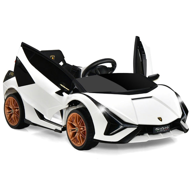 12V Lamborghini children's electric car with 2.4G remote control children's car 3-5km/h with MP3 white