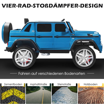 12 V gelicentieerde Mercedes-Benz Maybach accu-aangedreven Jeep met vering 115 x 67 x 57 cm Blauw
