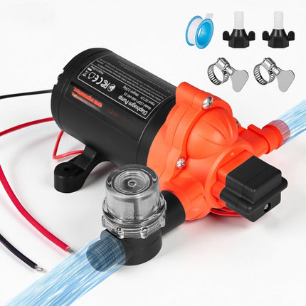 12V RV Diaphragm Water Pump, 4 GPM, 40 PSI, Auto Switch