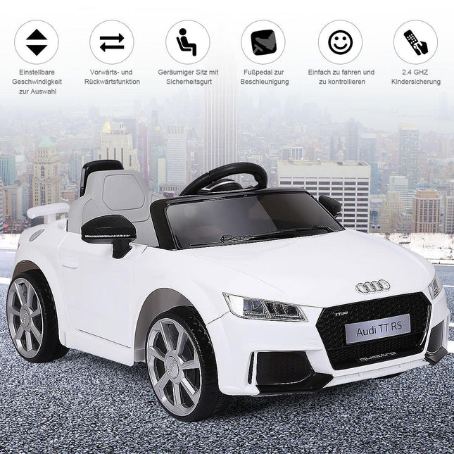 12V children's car with 2 motors and MP3 and music 104 x 63.5 x 45.5 cm white