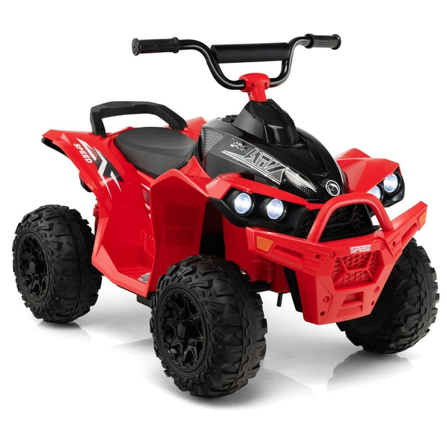 12V electric children's quad with 2.2/4.3 KM/H speed &amp; Horn, music &amp; LED lights electric quad red