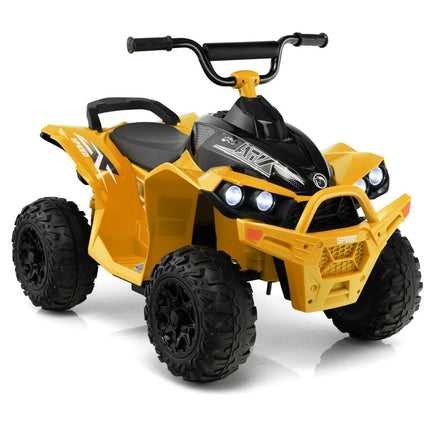 12V electric children's quad with 2.2/4.3 KM/H speed &amp; Horn, music &amp; LED lights electric quad yellow