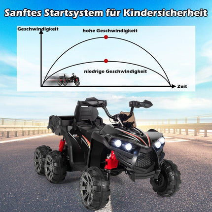 12V electric children's quad with storage space & LED lights mini electric quad 3-6 km/h black