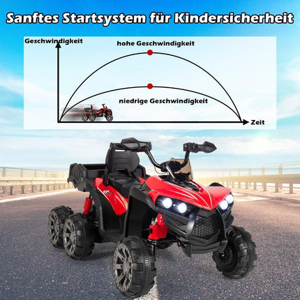 12V electric children's quad with storage space & LED lights mini electric quad 3-6 km/h red