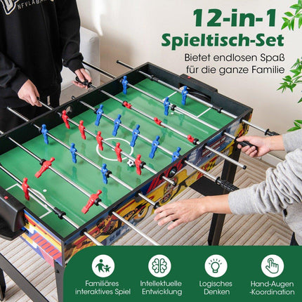 12-in-1 Multi-Game Table: Foosball, Air Hockey, Billiards