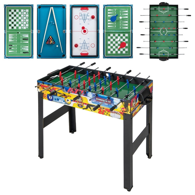 12-in-1 Multi-Game Tafel: Tafelvoetbal, Airhockey, Biljart