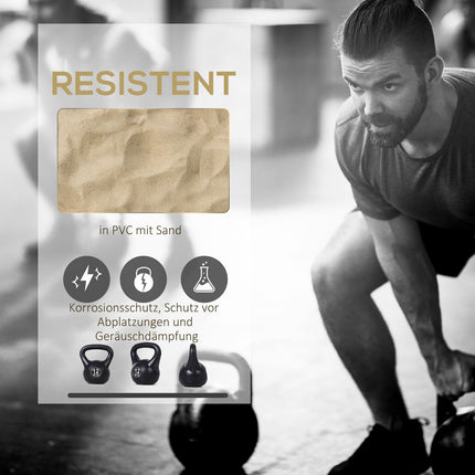 12 kg Sand-Filled Kettlebell, Black, Plastic, Beginner-Friendly