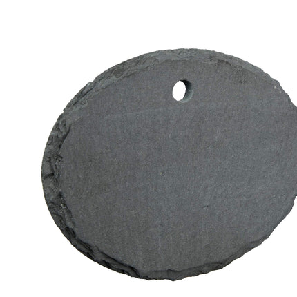 12 oval plant signs made of slate