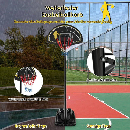 130-305cm Height Adjustable Basketball Stand with Wheels & Stand Portable Basketball Hoop