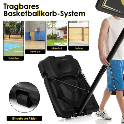 130-305cm Height Adjustable Basketball Stand with Wheels & Stand Portable Basketball Hoop