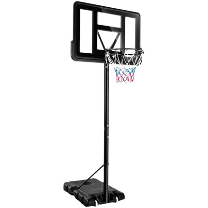 130 - 305 cm basketball stand with net & 2 wheels, height adjustable black