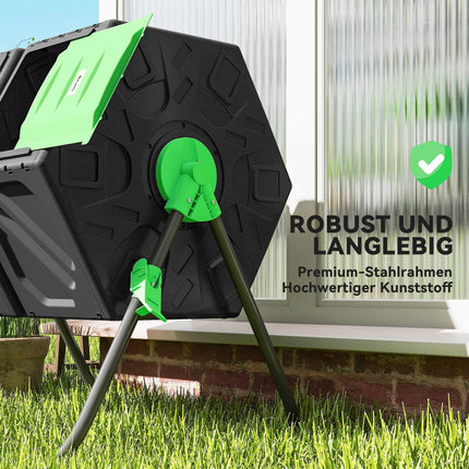 130L Dual Chamber Compost Bin with 24 Vent Holes