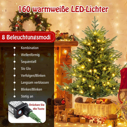 135 cm Artificial Christmas Tree with 160 LED Lights